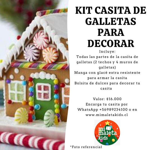 KIT DE CASITA DE GALLETAS DE NAVIDAD PARA DECORAR - Sabor mantequilla